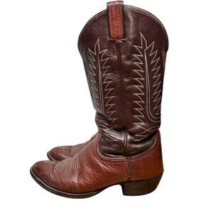 Tony Lama Pointed Toe Western Cowboy Boots Size 9 Brown Leather Rodeo